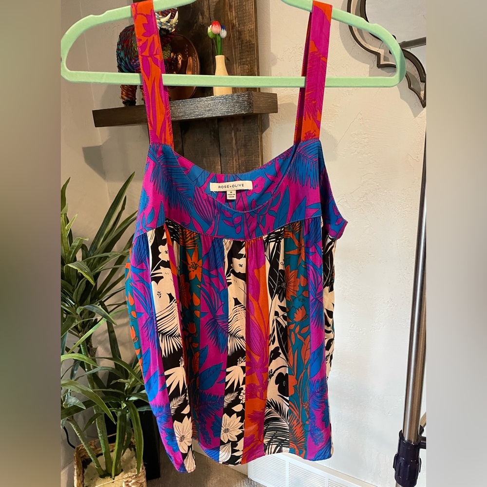 Rose + Olive tank top
